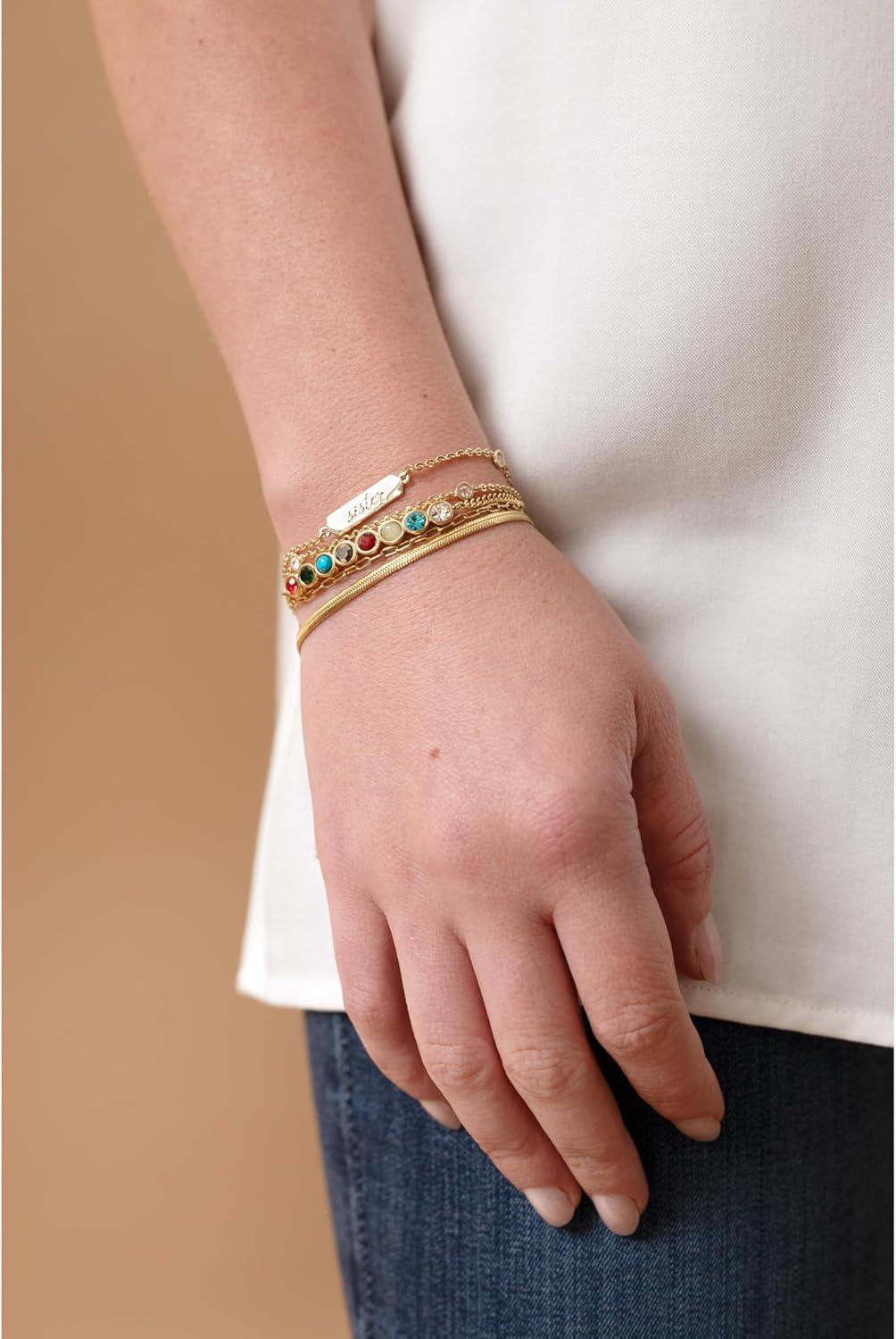 imageAlex and Ani Family Hidden Message Acrostic Bolo BraceletsStainless Gold