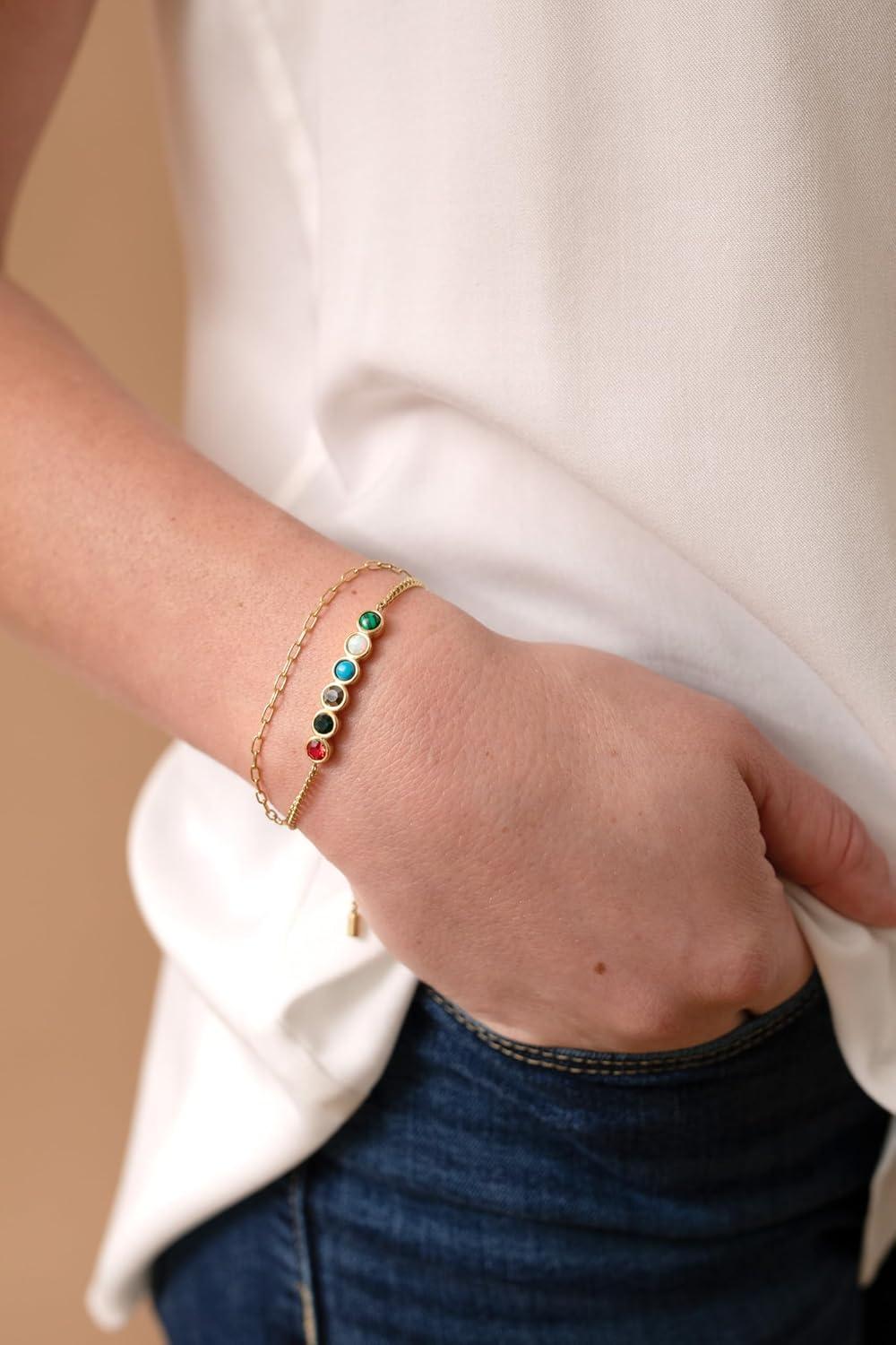 imageAlex and Ani Family Hidden Message Acrostic Bolo BraceletsStainless Gold