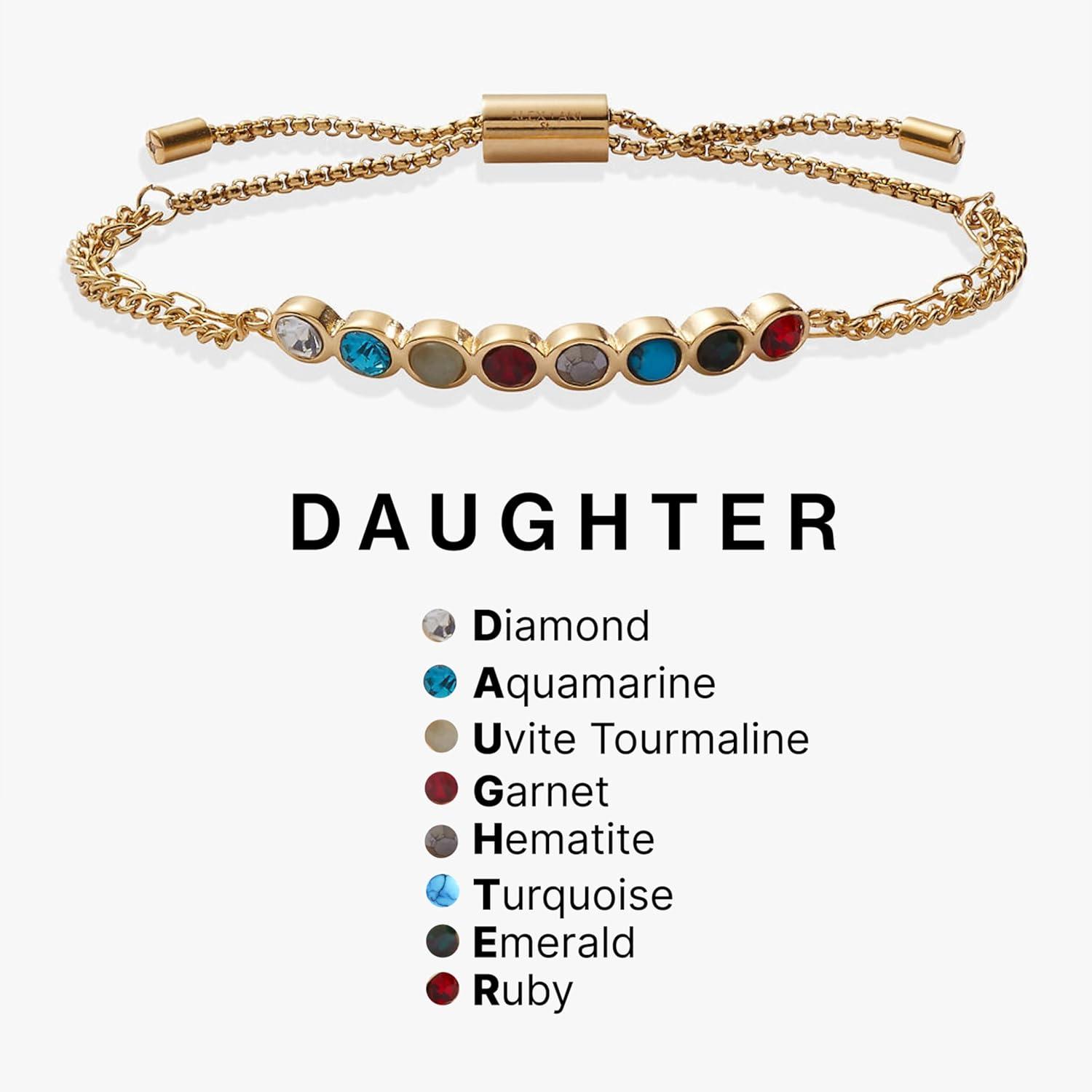 imageAlex and Ani Family Hidden Message Acrostic Bolo BraceletsStainless Gold