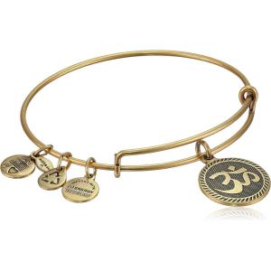 Alex and Ani “Bangle Bar” Om Expandable Wire Bangle Bracelet, 7.75″(Shiny Gold)