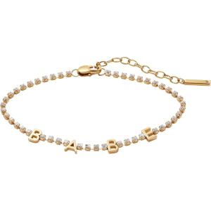 Babe Crystal Tennis Bracelet(stainless steel gold)