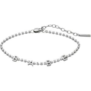 Babe Crystal Tennis Bracelet(stainless steel silver)