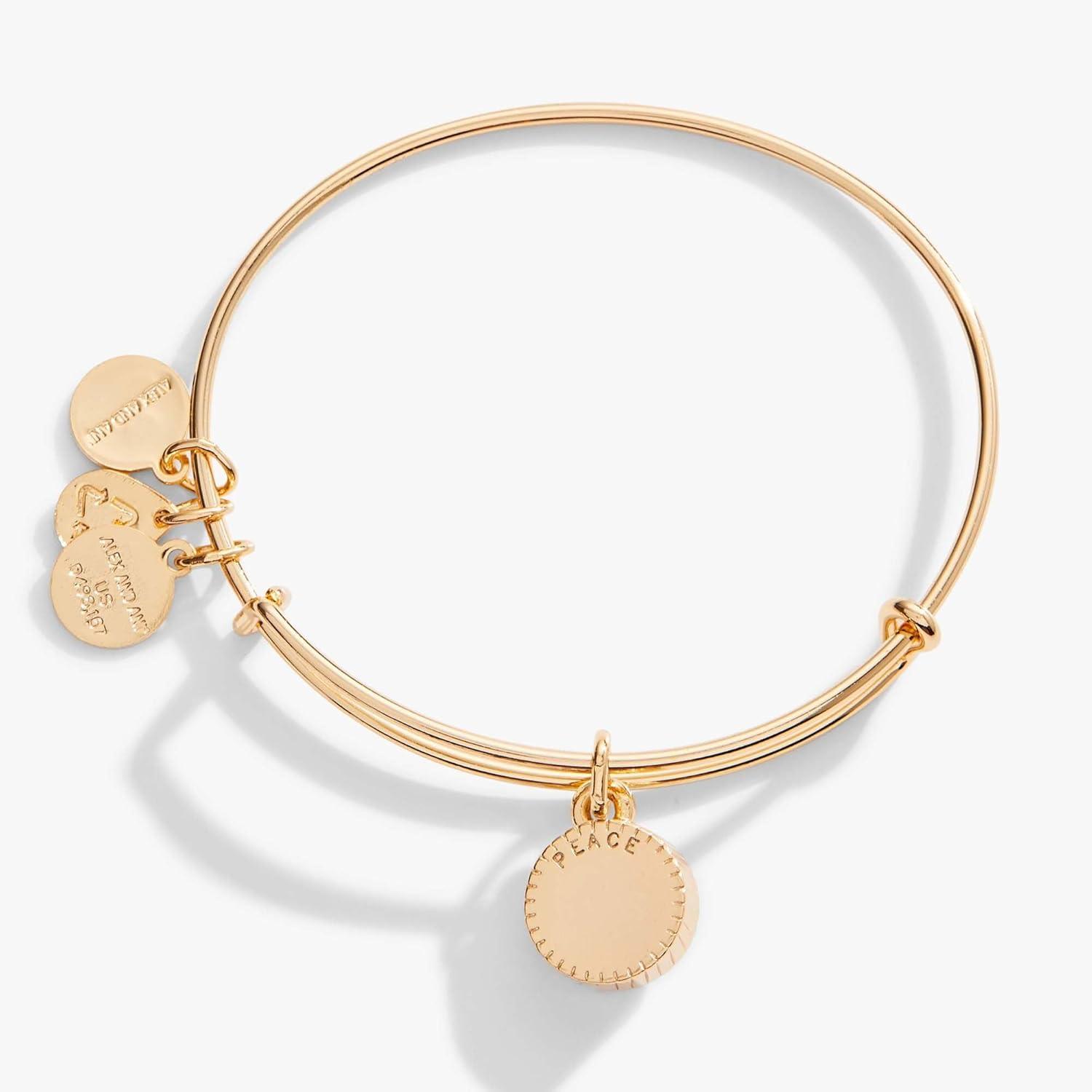 imageAlex and Ani Birthstones Expandable Bangle for Women Birthday Crystal Charms Shiny Finish 2 to 35 inShiny Gold