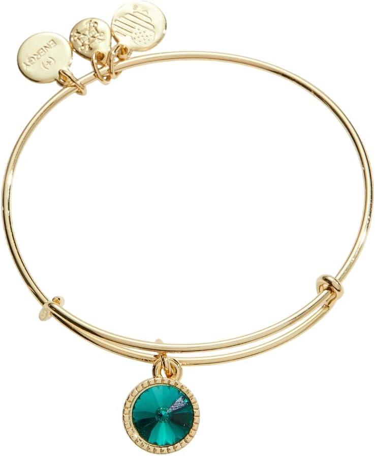 imageAlex and Ani Birthstones Expandable Bangle for Women Birthday Crystal Charms Shiny Finish 2 to 35 inShiny Gold