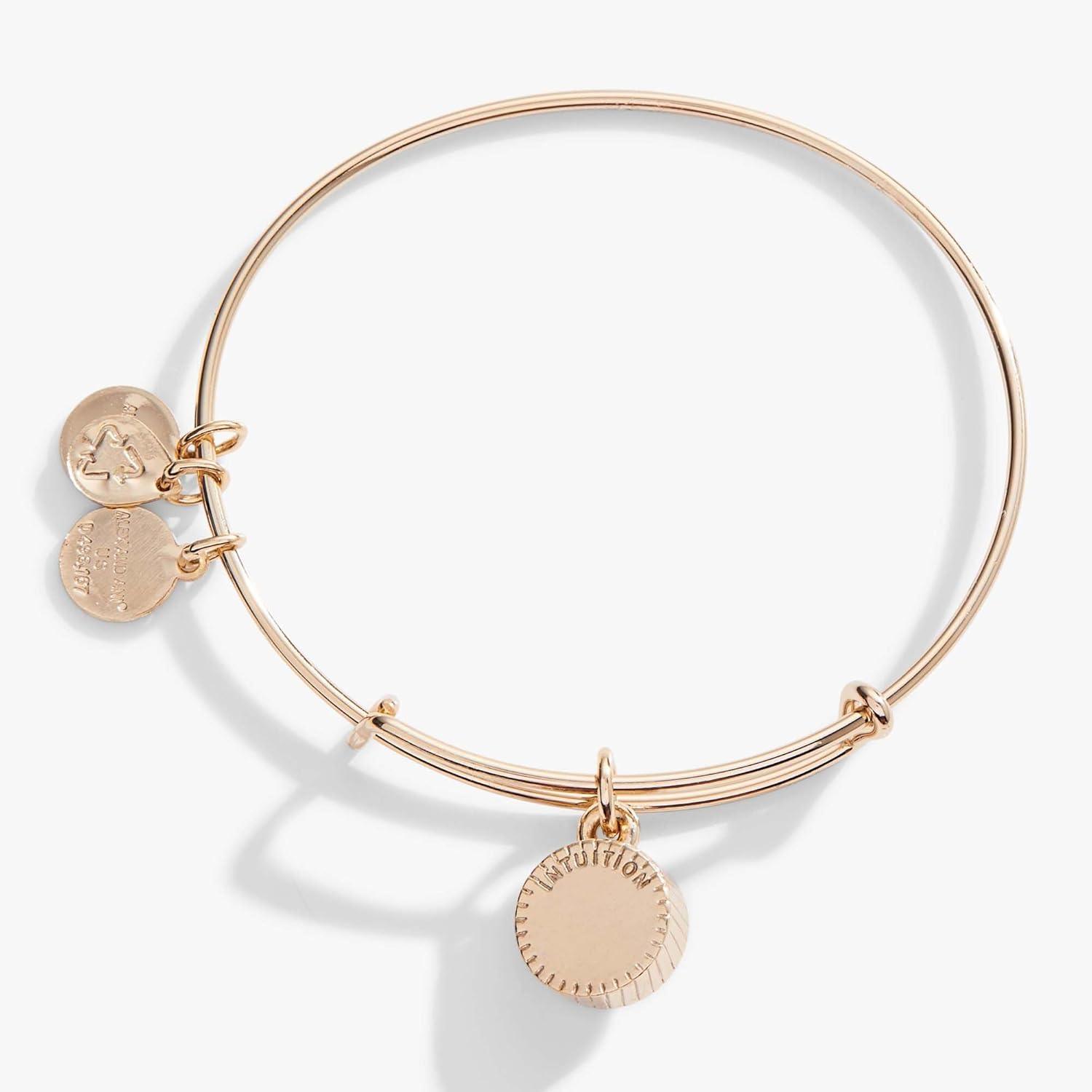 imageAlex and Ani Birthstones Expandable Bangle for Women Birthday Crystal Charms Shiny Finish 2 to 35 inShiny Gold