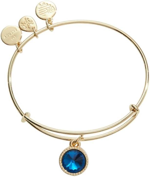 imageAlex and Ani Birthstones Expandable Bangle for Women Birthday Crystal Charms Shiny Finish 2 to 35 inShiny Gold