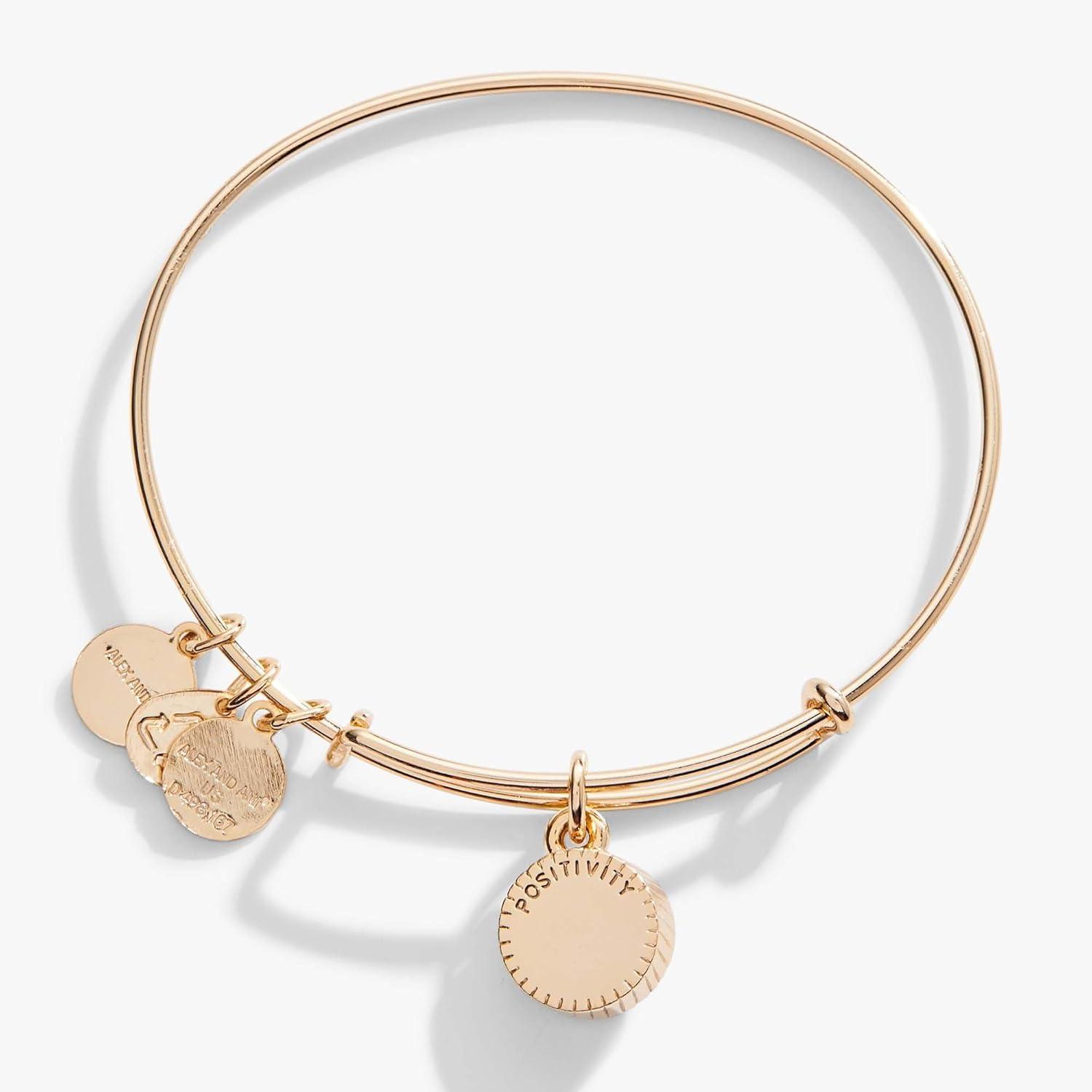 imageAlex and Ani Birthstones Expandable Bangle for Women Birthday Crystal Charms Shiny Finish 2 to 35 inShiny Gold