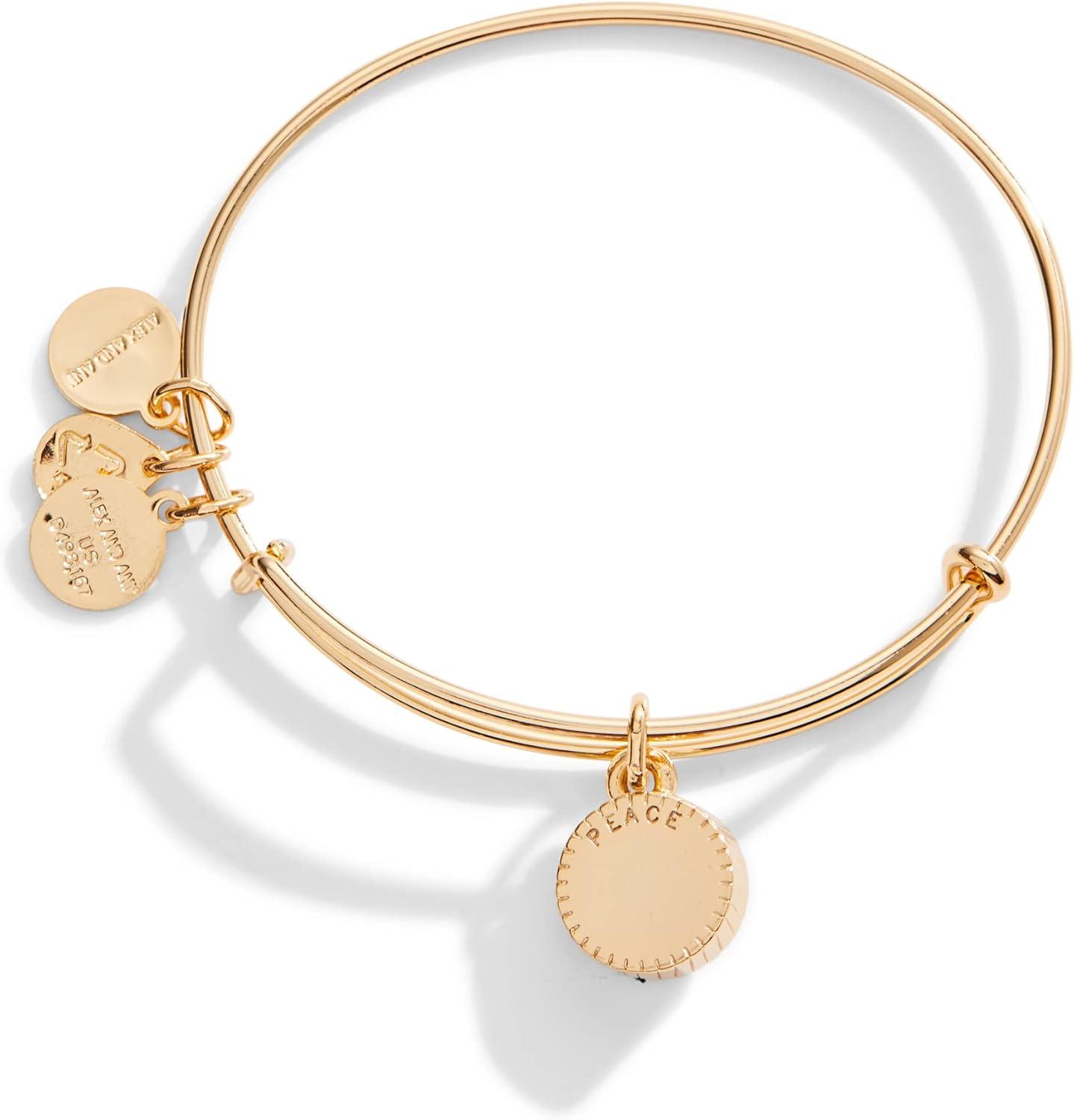 imageAlex and Ani Birthstones Expandable Bangle for Women Birthday Crystal Charms Shiny Finish 2 to 35 inShiny Gold