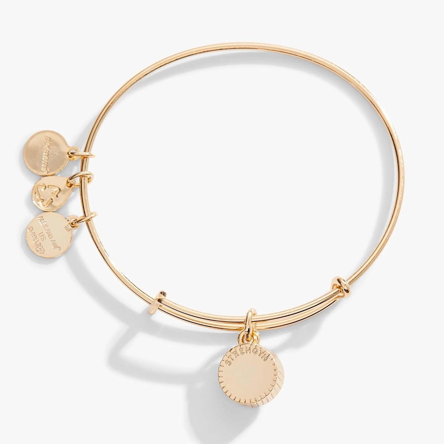 imageAlex and Ani Birthstones Expandable Bangle for Women Birthday Crystal Charms Shiny Finish 2 to 35 inShiny Gold