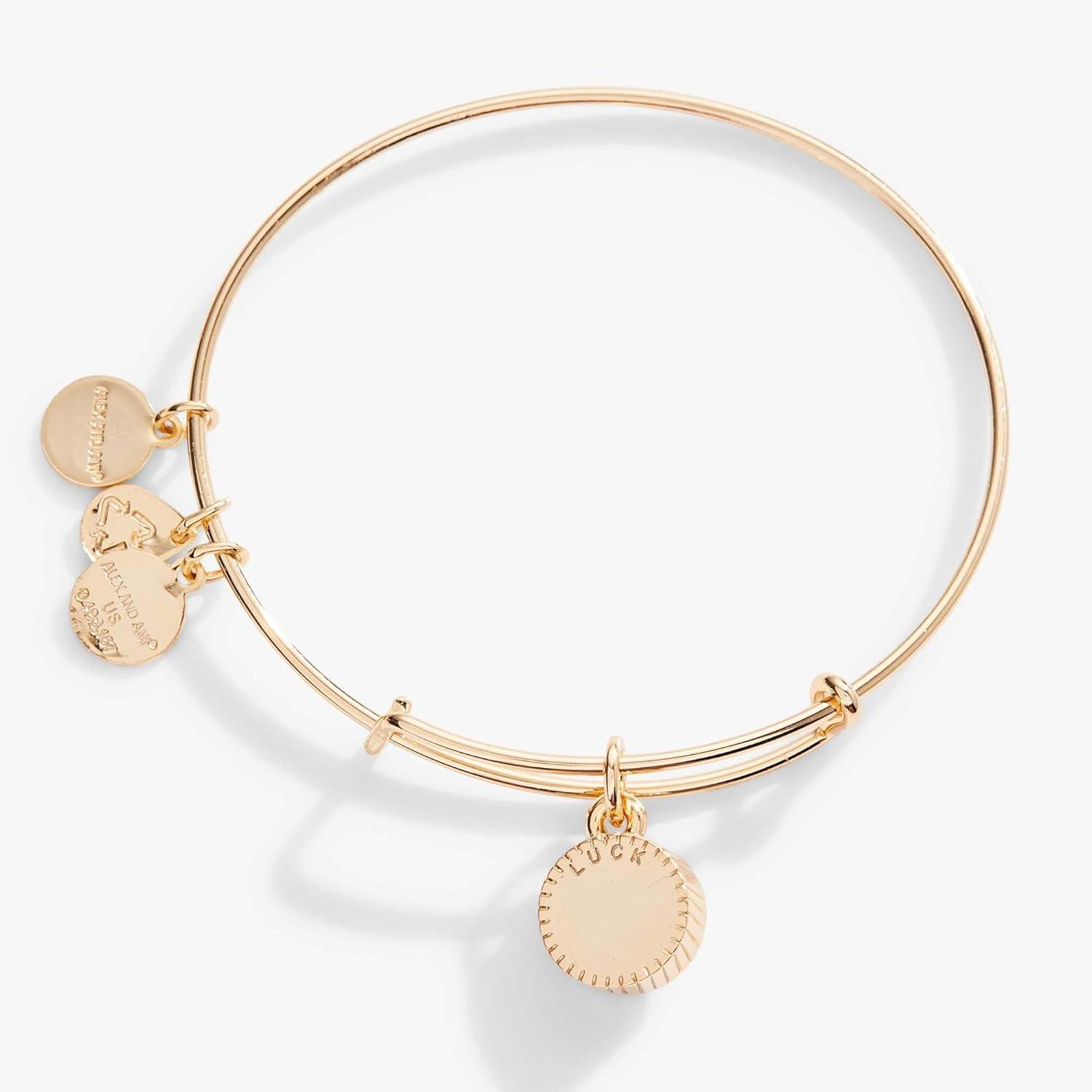 imageAlex and Ani Birthstones Expandable Bangle for Women Birthday Crystal Charms Shiny Finish 2 to 35 inShiny Gold