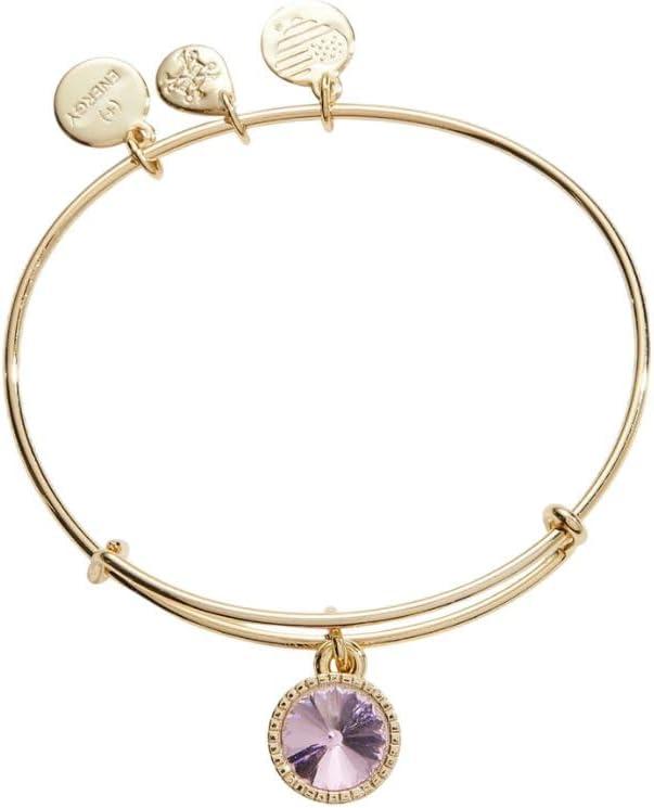 imageAlex and Ani Birthstones Expandable Bangle for Women Birthday Crystal Charms Shiny Finish 2 to 35 inShiny Gold