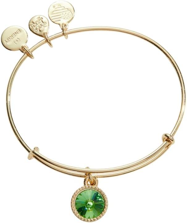 imageAlex and Ani Birthstones Expandable Bangle for Women Birthday Crystal Charms Shiny Finish 2 to 35 inShiny Gold