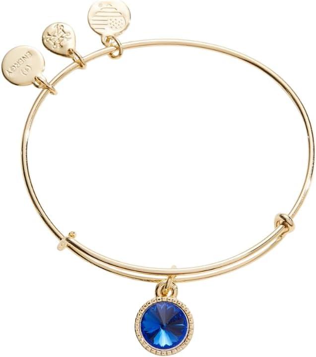 imageAlex and Ani Birthstones Expandable Bangle for Women Birthday Crystal Charms Shiny Finish 2 to 35 inShiny Gold