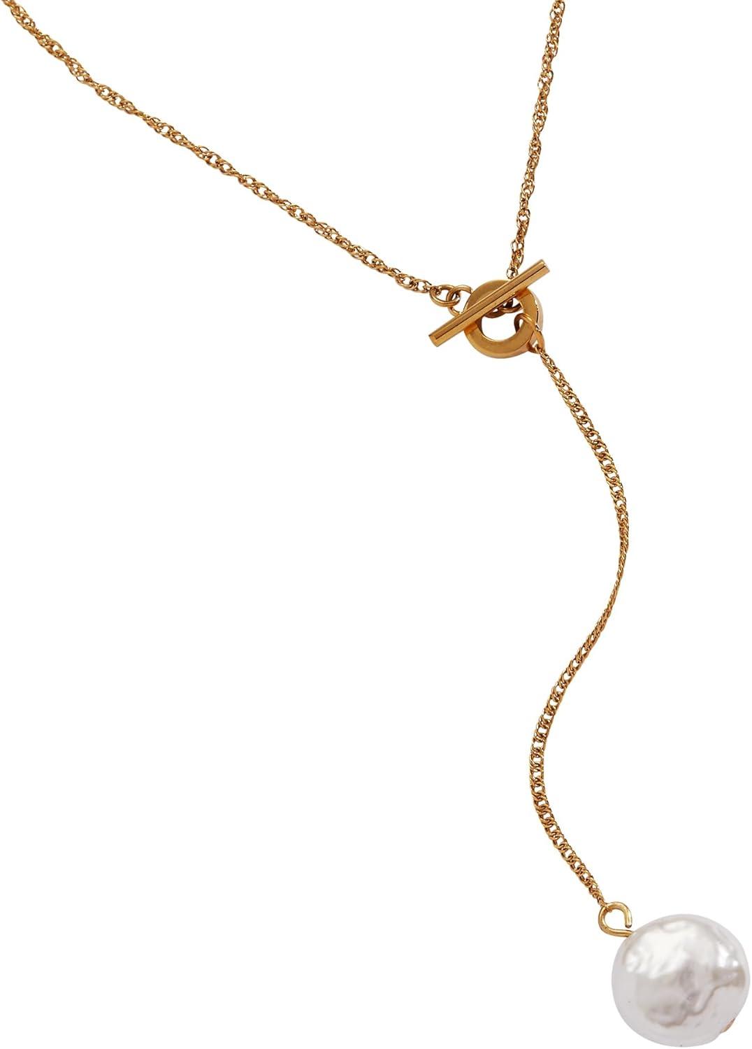 imageAlex and Ani Coin Pearl Drop Gold JewelryCoin Pearl Toggle Y Necklace