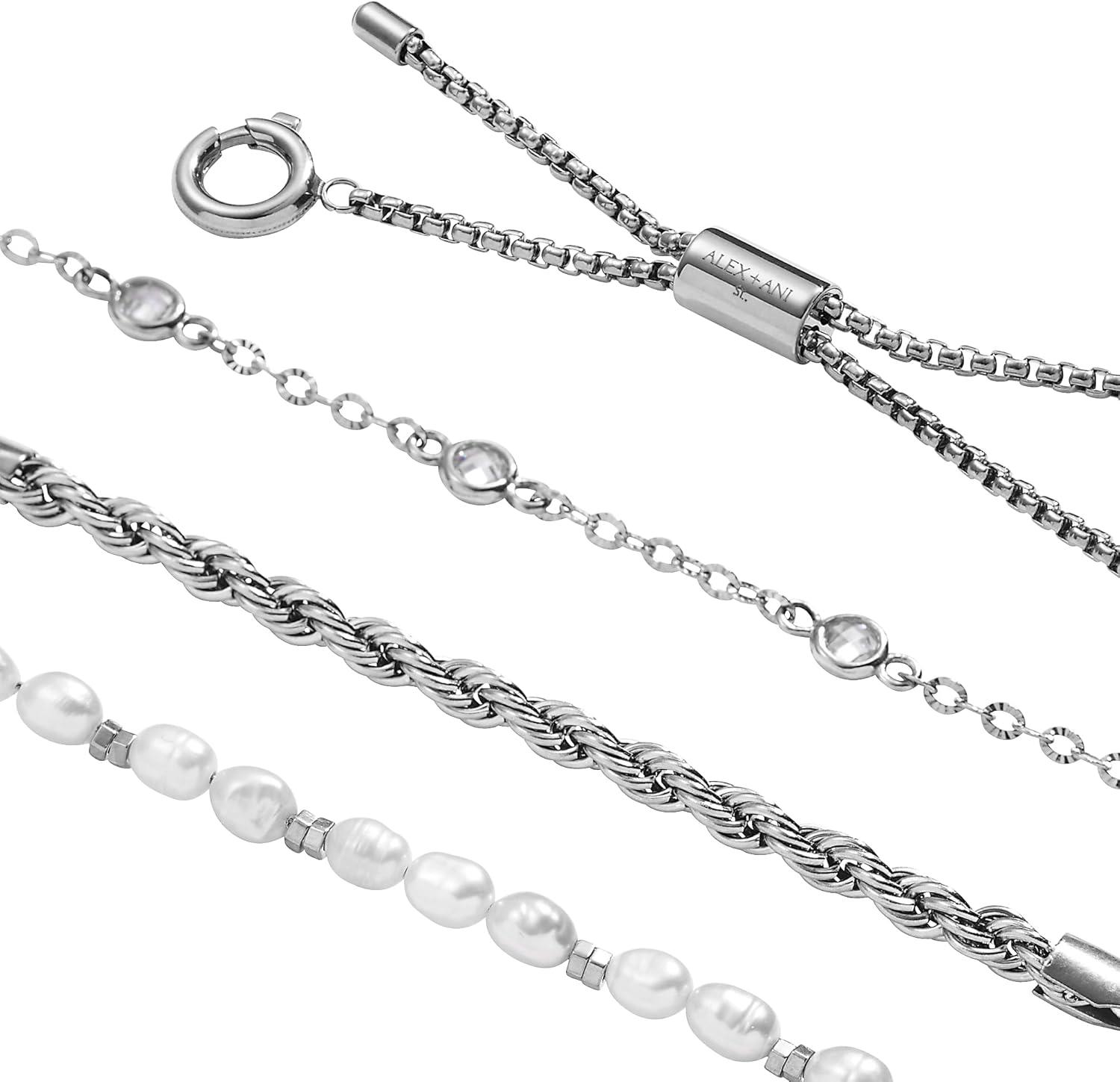 imageAlex and Ani Crystal Pearl Stranded Bracelet Set