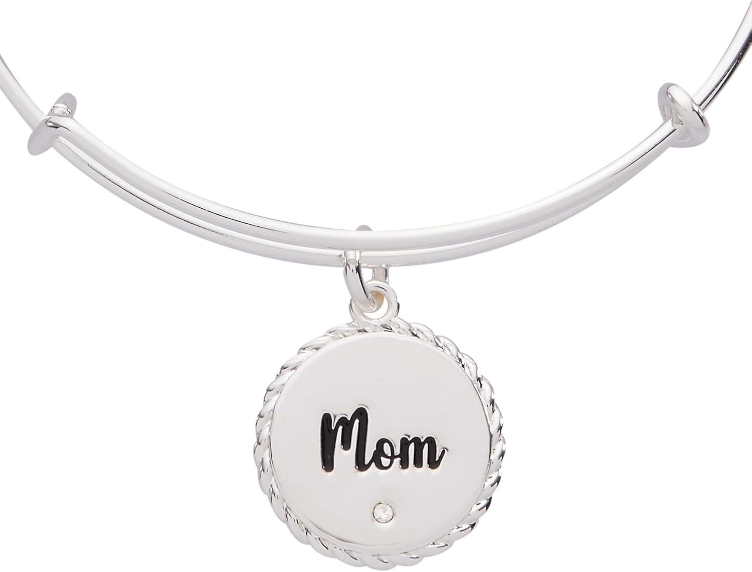 imageAlex and Ani Mom Charm Bangle Bracelet for WomenShiny Silver