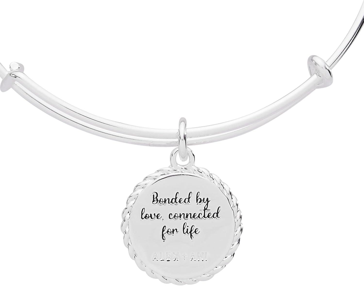 imageAlex and Ani Mom Charm Bangle Bracelet for WomenShiny Silver