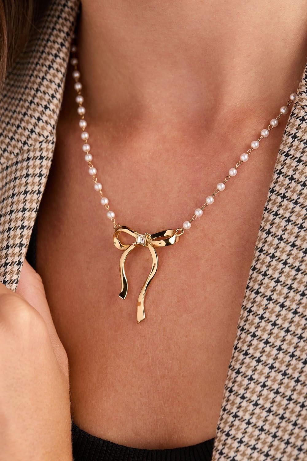 imageAlex and Ani Pearl Coquette Necklace Shiny Gold