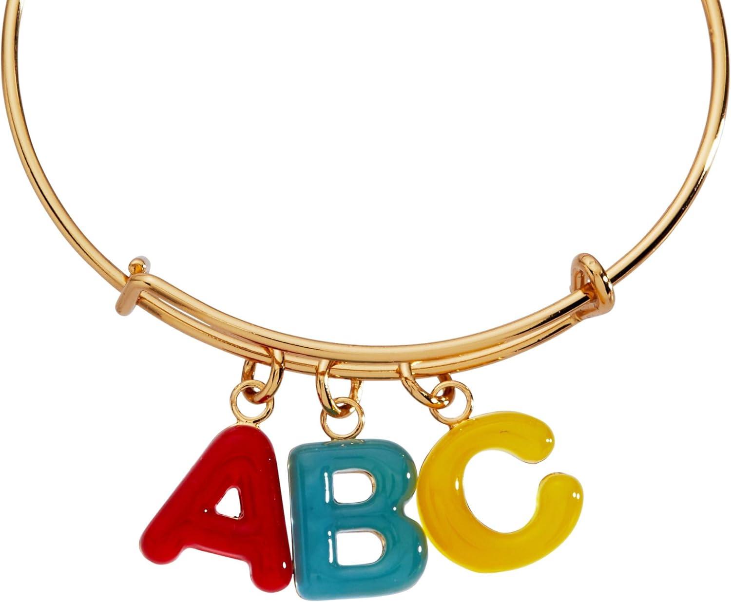 imageAlex and Ani SchoolThemed Charm Bracelet for Women Ideal Gift for Teachers amp StudentsShiny Gold