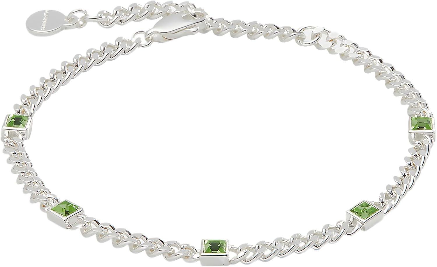 imageAlex and Ani September Birthstone Sapphire Curb Chain BraceletSilver