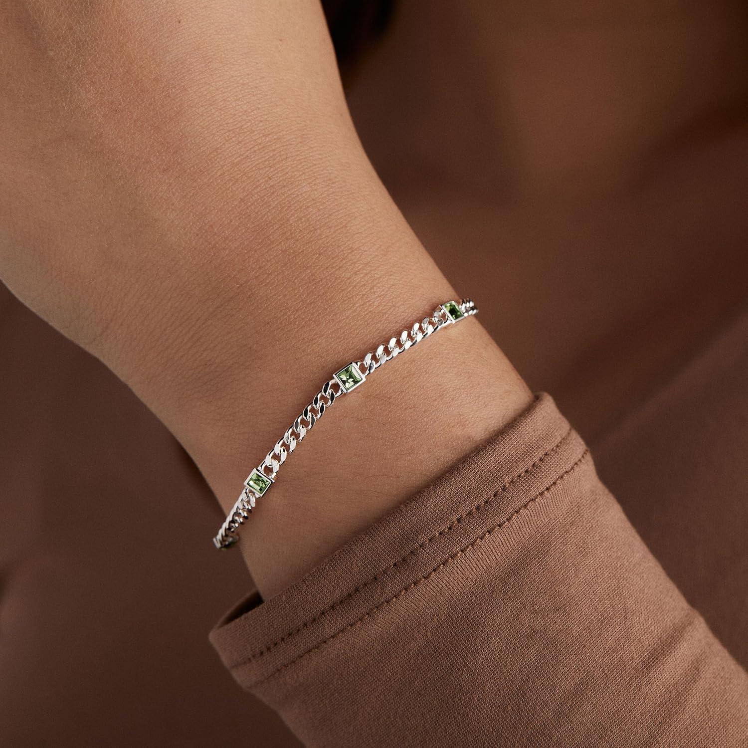 imageAlex and Ani September Birthstone Sapphire Curb Chain BraceletSilver