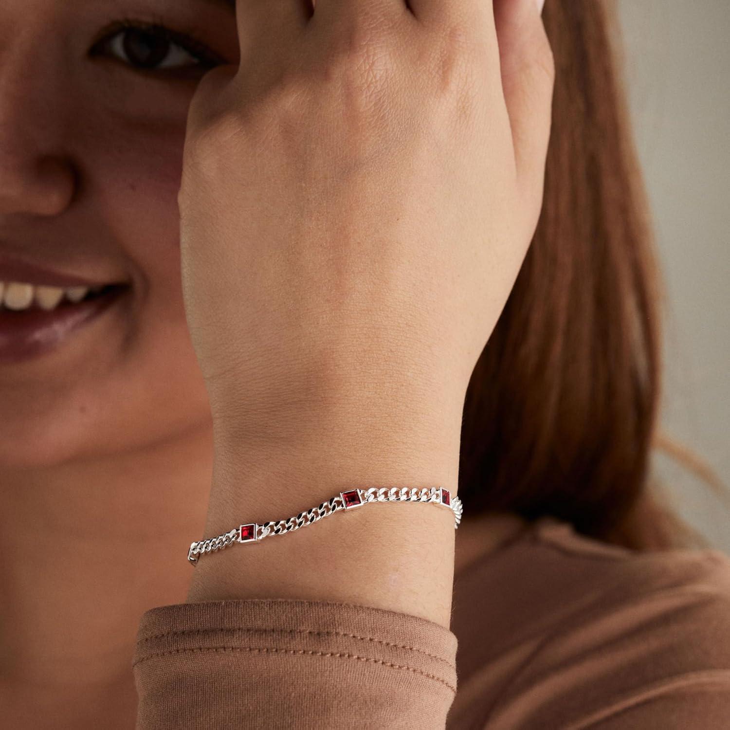 imageAlex and Ani September Birthstone Sapphire Curb Chain BraceletSilver