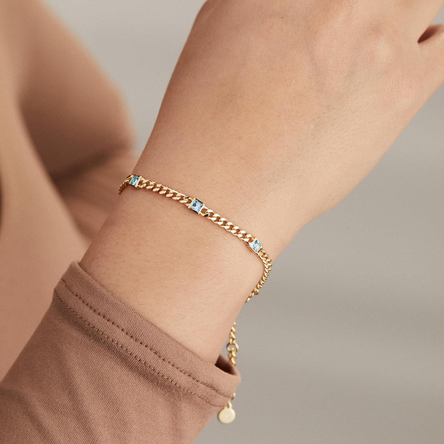 imageAlex and Ani September Birthstone Sapphire Curb Chain BraceletSilver