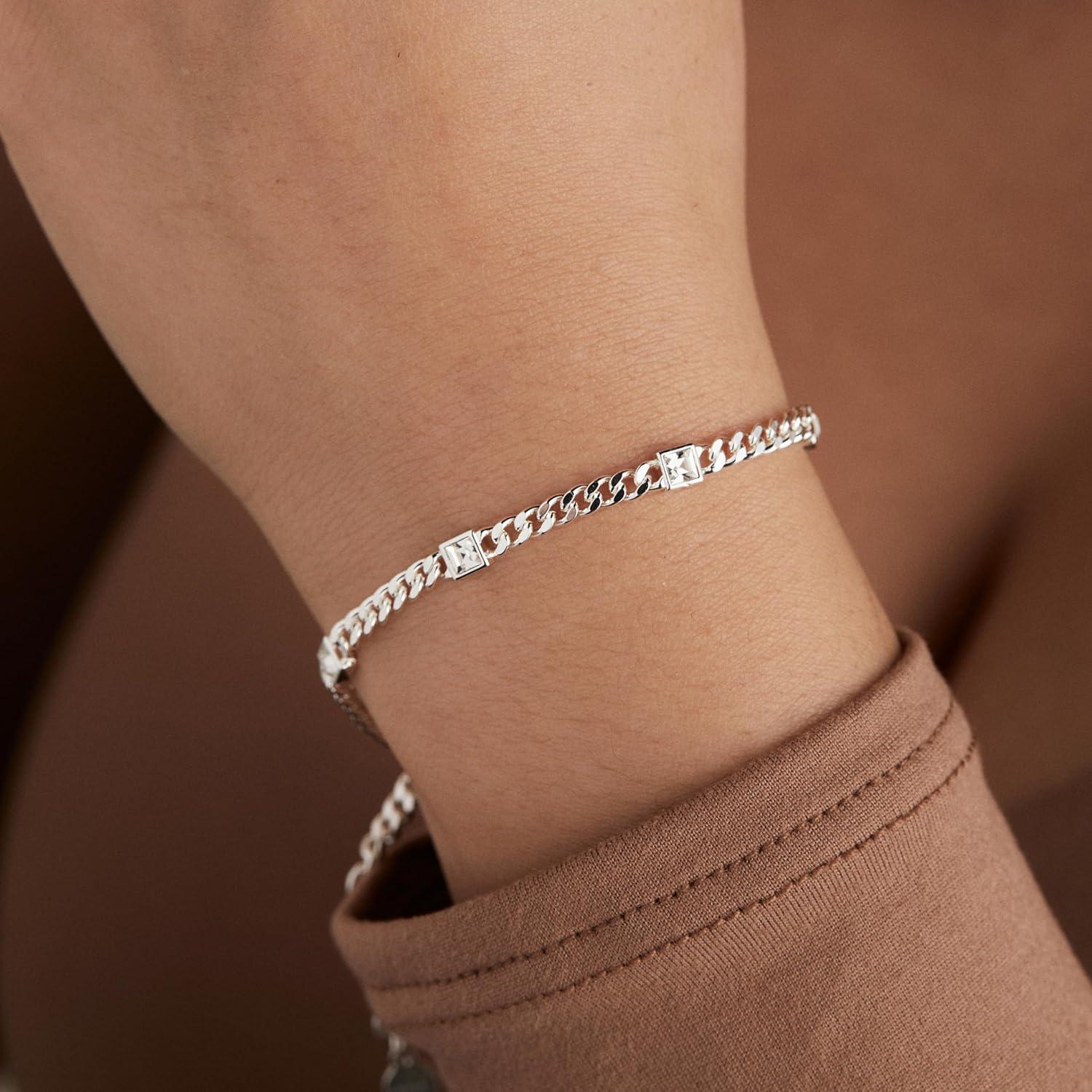 imageAlex and Ani September Birthstone Sapphire Curb Chain BraceletSilver