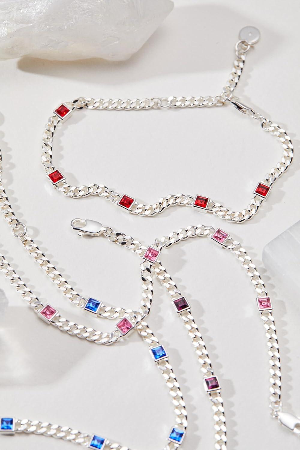 imageAlex and Ani September Birthstone Sapphire Curb Chain BraceletSilver