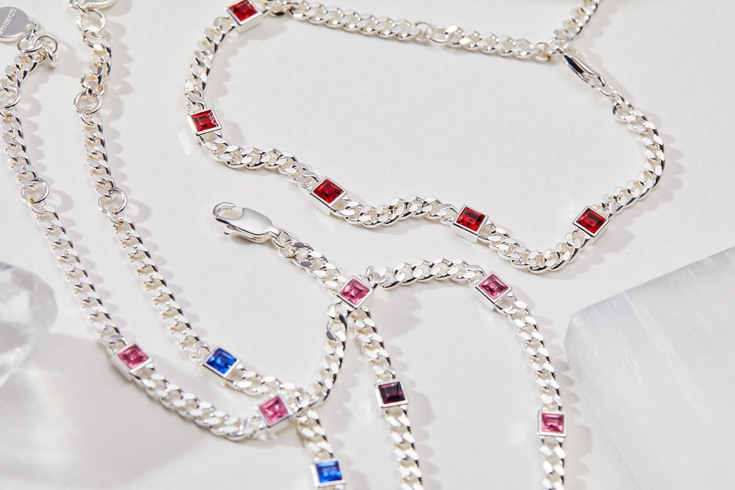 imageAlex and Ani September Birthstone Sapphire Curb Chain BraceletSilver