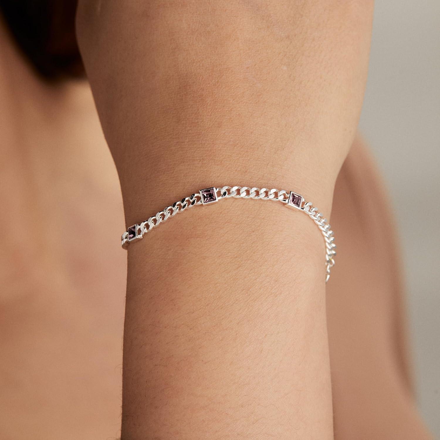 imageAlex and Ani September Birthstone Sapphire Curb Chain BraceletSilver