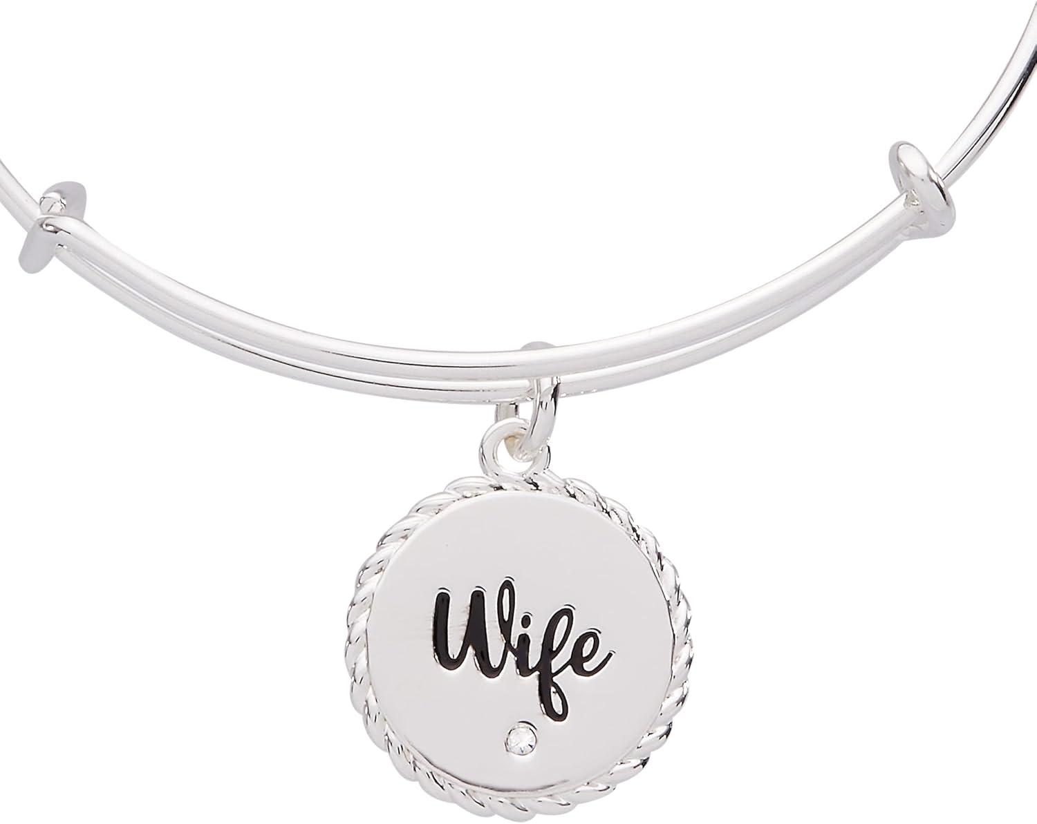 imageAlex and Ani Wife Charm Bangle Bracelet for WomenShiny Silver