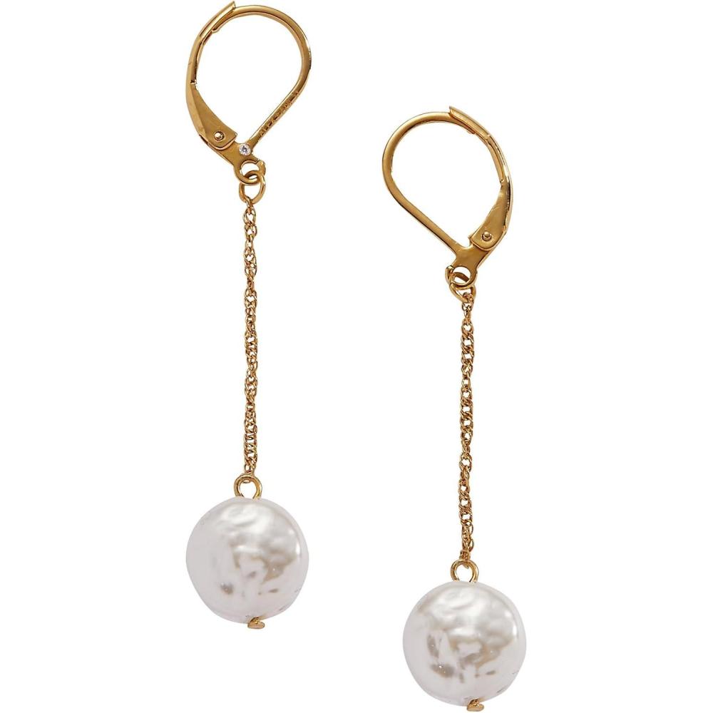 imageAlex and Ani Coin Pearl Drop Gold JewelryCoin Pearl Lever Back Earring