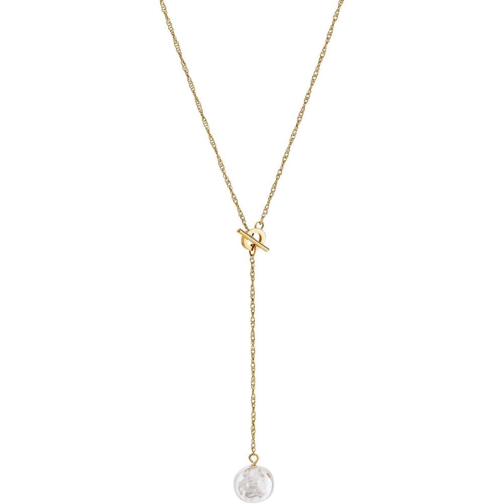 imageAlex and Ani Coin Pearl Drop Gold JewelryCoin Pearl Toggle Y Necklace