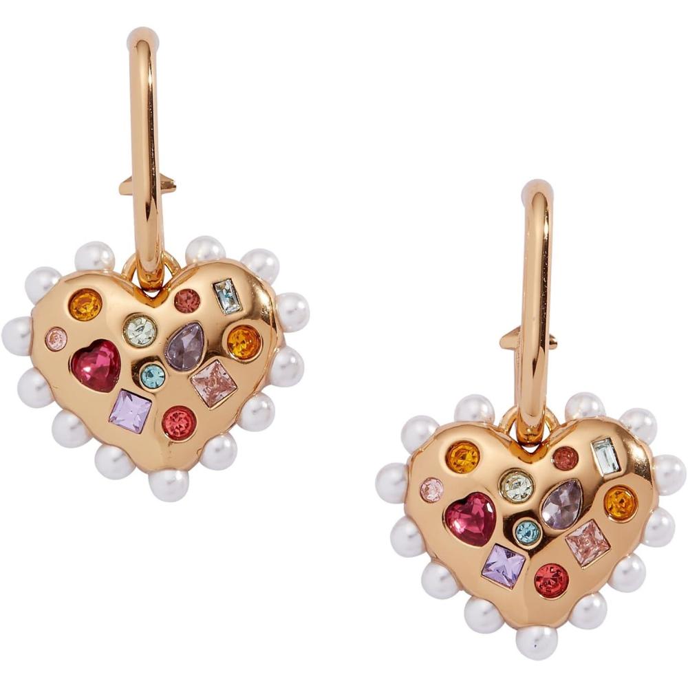 imageAlex and Ani Gemmy Heart Charm Hoop Earring Shiny Gold