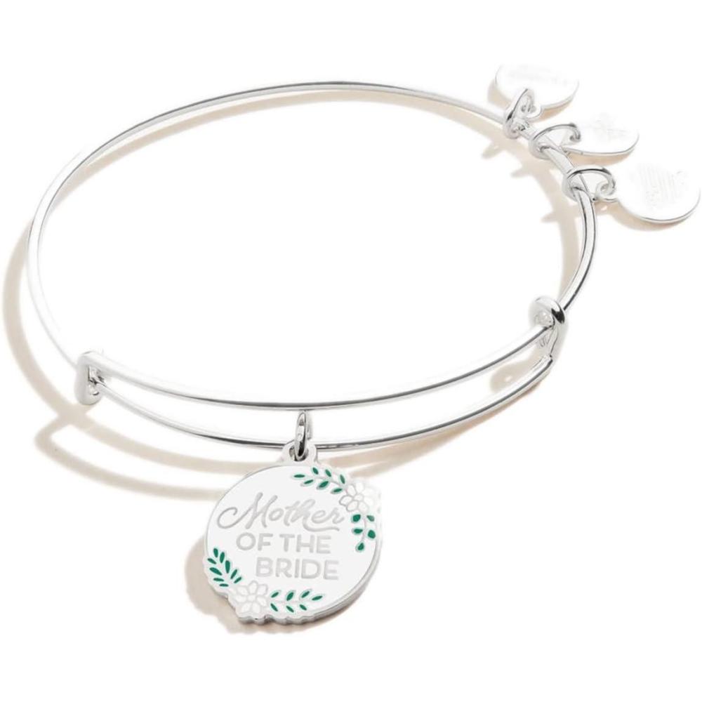 imageAlex and Ani Mother of the Bride Heart BangleShiny Silver Finish