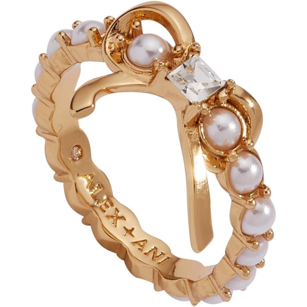 imageAlex and Ani Pearl Coquette Ring Shiny Gold