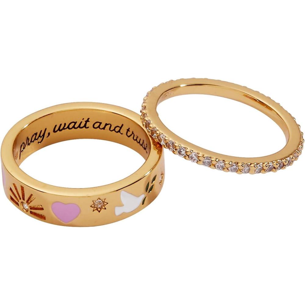 imageAlex and Ani Pray Wait and Trust Ring Set Shiny Gold