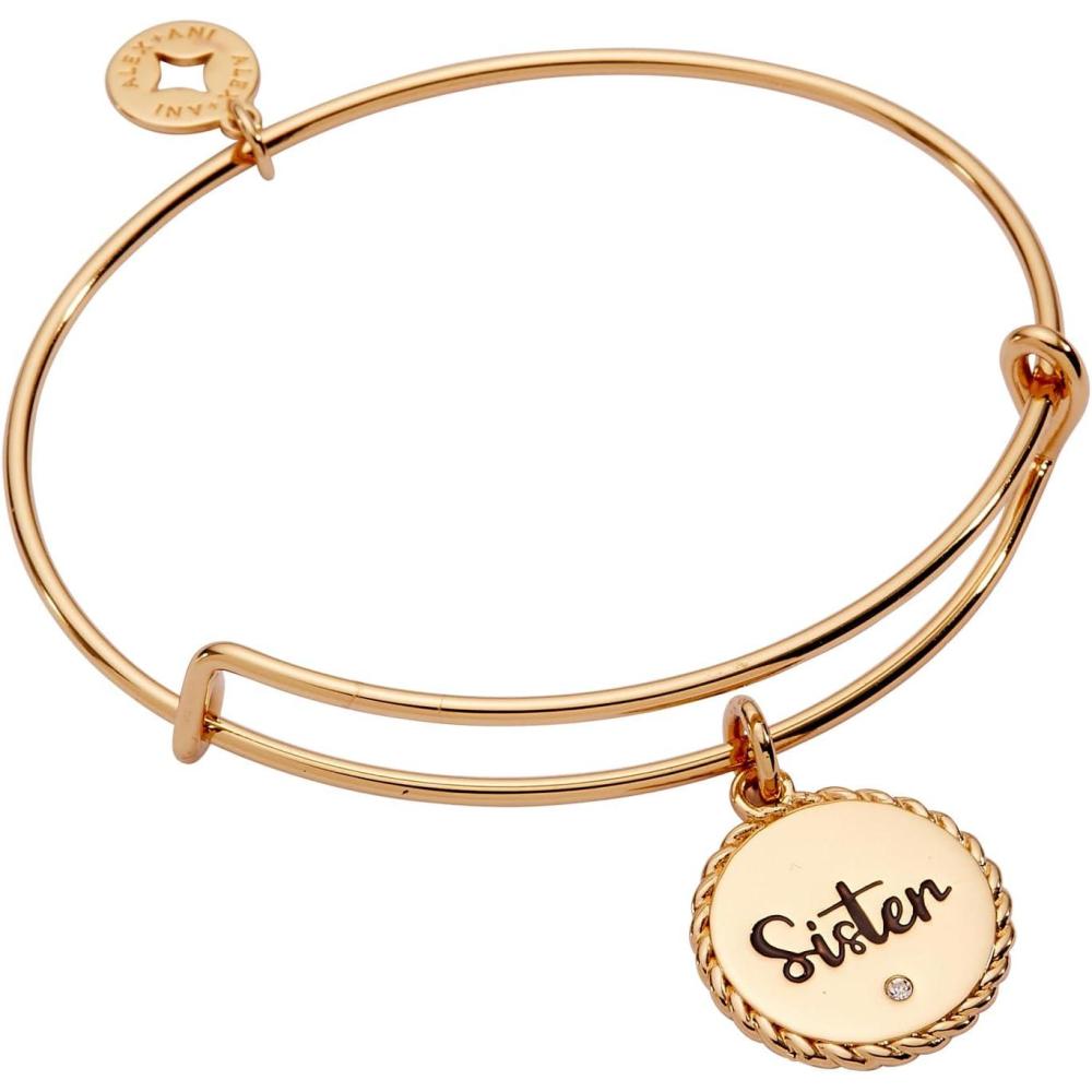 imageAlex and Ani Sister Charm Bangle Bracelet for WomenShiny Gold