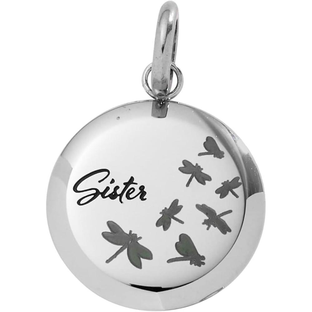 imageAlex and Ani Sister Dragonfly Disc CharmStainless Silver
