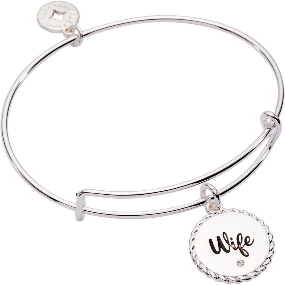 imageAlex and Ani Wife Charm Bangle Bracelet for WomenShiny Silver