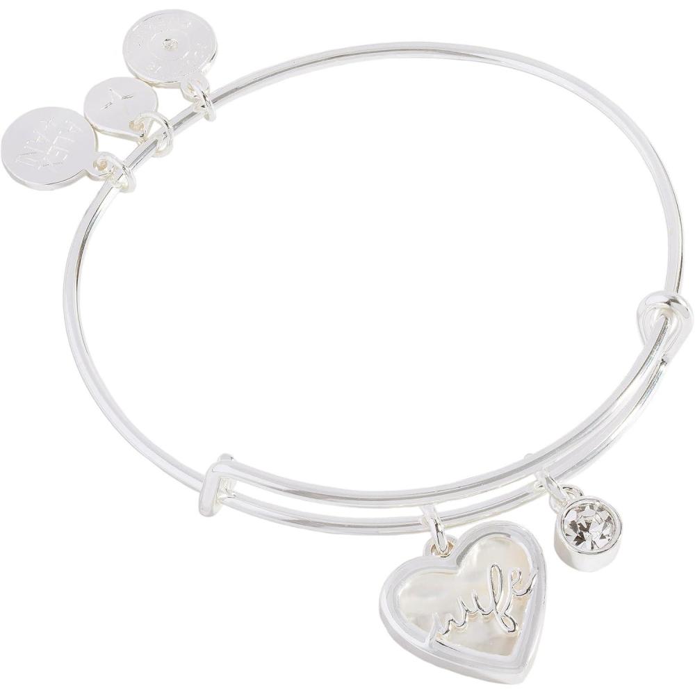 imageAlex and Ani Wife Mother of Pearl Heart BangleSilver