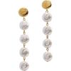Coin Pearl Linear Earring