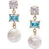 Coin Pearl Triple Drop Earring