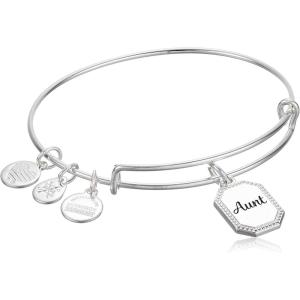 Alex and Ani Aunt ‘Trusting Guide’ Charm Bangle(Shiny Antique Silver)