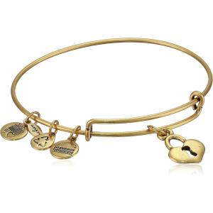 Alex and Ani Bangle Bar Key to My Heart Expandable Bracelet, 7.75″(Shiny Gold)
