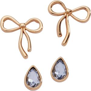 Alex and Ani Bow Stud Earrings, Set of 2, Shiny Gold