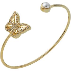 Alex and Ani Butterfly Bracelets(Crystal Butterfly + Pearl Flex Cuff Bracelet)