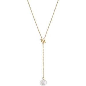 Alex and Ani Coin Pearl Drop Gold Jewelry(Coin Pearl Toggle Y Necklace)