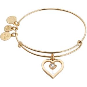 Alex and Ani Crystal in Heart Charm Bangle Bracelet(Gold)